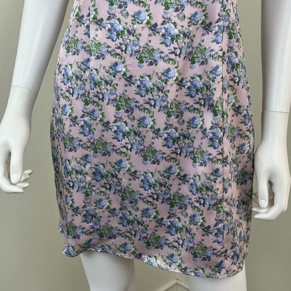 Endless Rose Woman's Size L Pink Floral Satin Mini NEW Dress Sleeveless Party - Picture 4 of 16